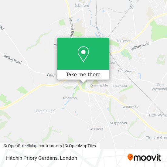 Hitchin Priory Gardens map