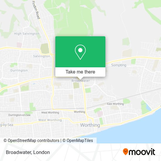 How to get to Broadwater in Worthing by bus or train?