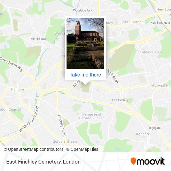 East Finchley Cemetery map