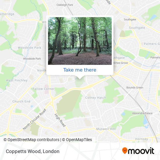 Coppetts Wood map