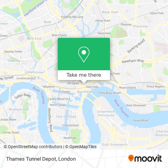 Thames Tunnel Depot map