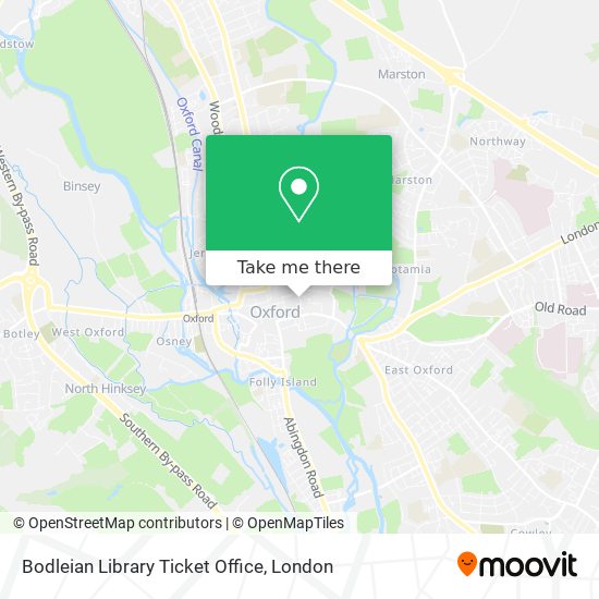 Bodleian Library Ticket Office map