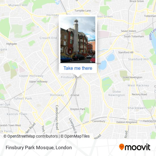 Finsbury Park Mosque map