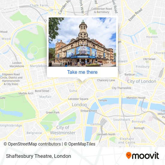 Shaftesbury Theatre map