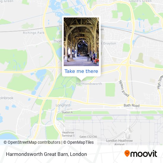 Harmondsworth Great Barn map