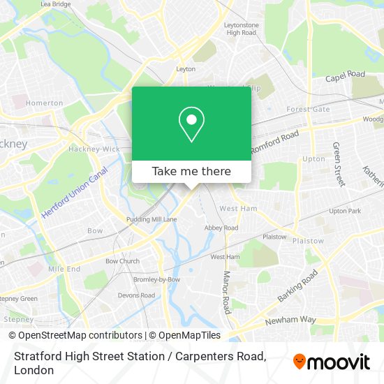 Stratford High Street Station / Carpenters Road map
