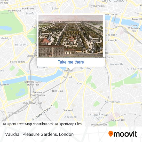 Vauxhall Pleasure Gardens map
