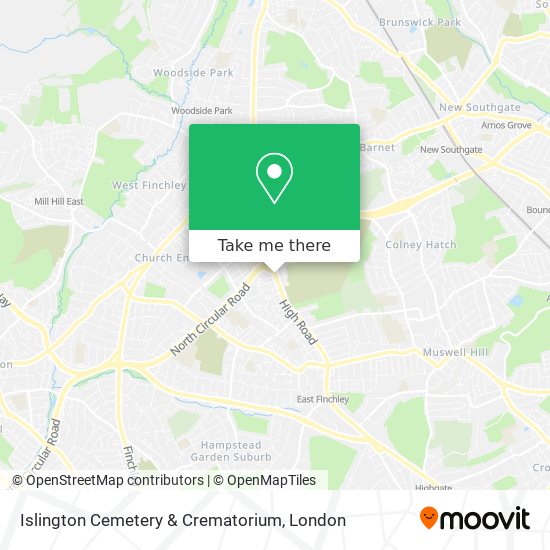 Islington Cemetery & Crematorium map