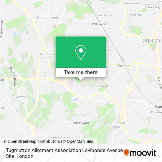 Tugmutton Allotment Association Lovibonds Avenue Site map