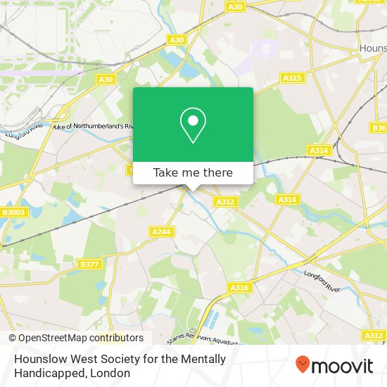 Hounslow West Society for the Mentally Handicapped map