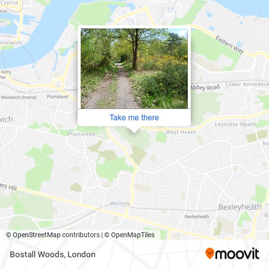 Bostall Woods map