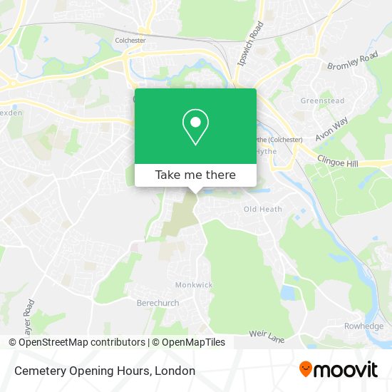 Cemetery Opening Hours map