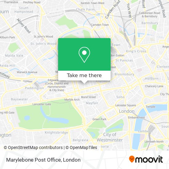 Marylebone Post Office map