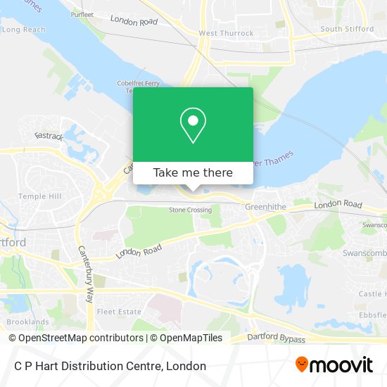 C P Hart Distribution Centre map