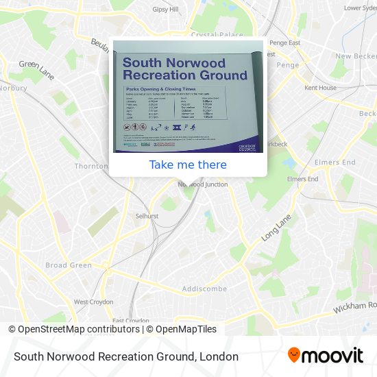 South Norwood Recreation Ground map