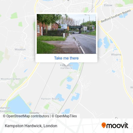 How to get to Kempston Hardwick in Bedford by bus or train?