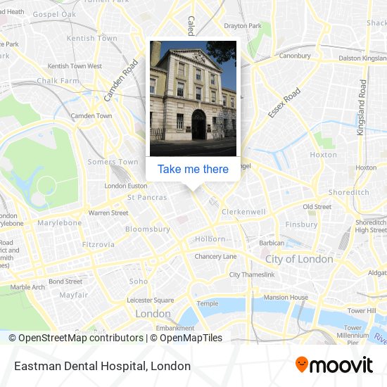 How to get to Eastman Dental Hospital in Bloomsbury by bus, Tube, train ...