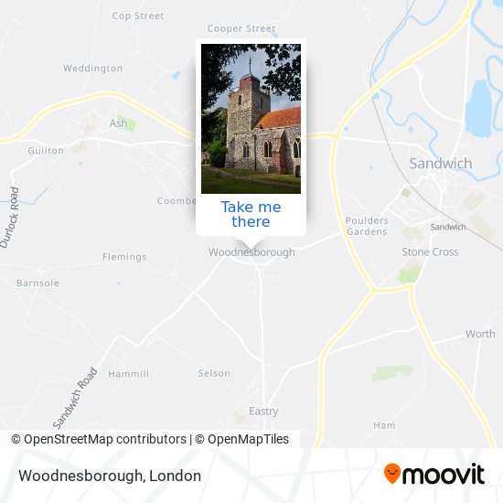 Woodnesborough map