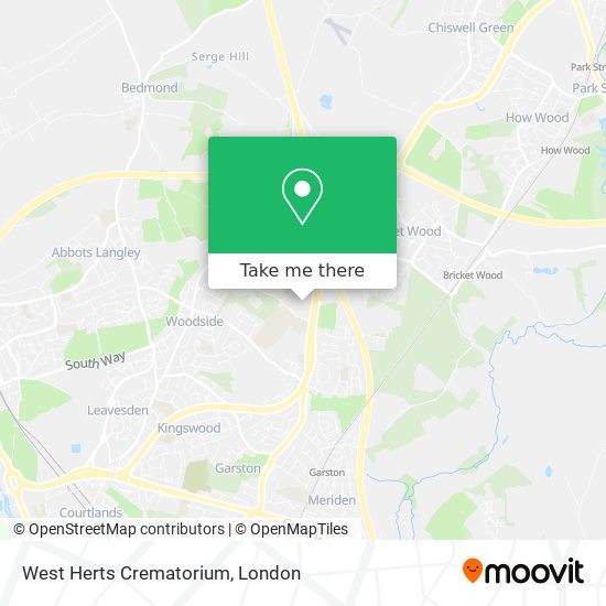 West Herts Crematorium map