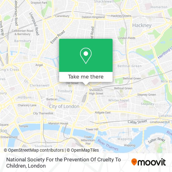 National Society For the Prevention Of Cruelty To Children map