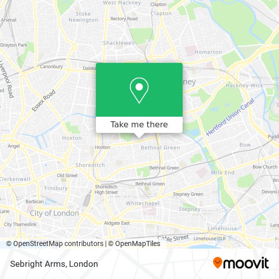 Sebright Arms map