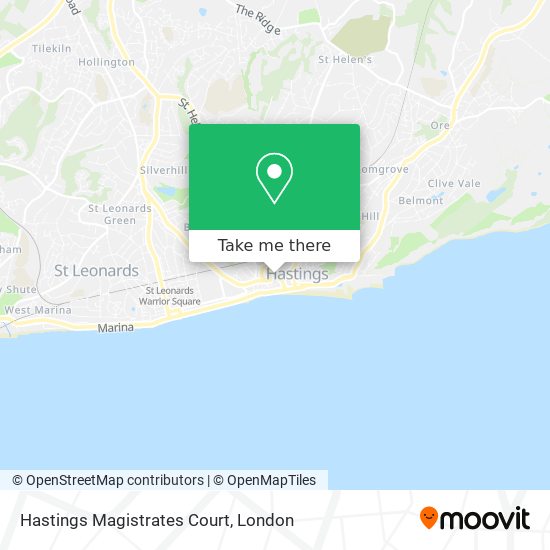 Hastings Magistrates Court map