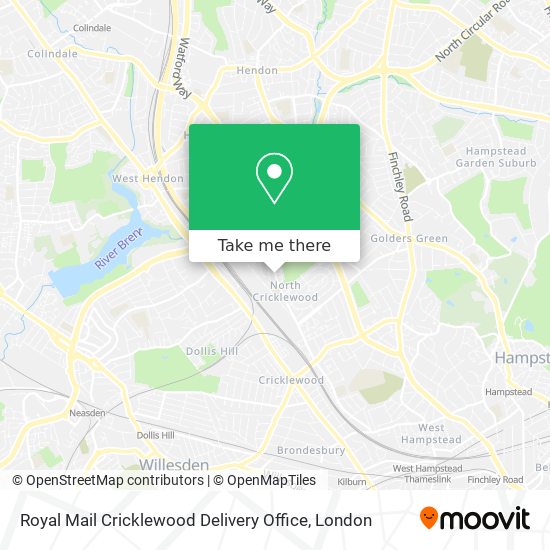 Royal Mail Cricklewood Delivery Office map