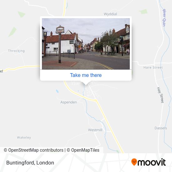 How to get to Buntingford in East Hertfordshire by bus?