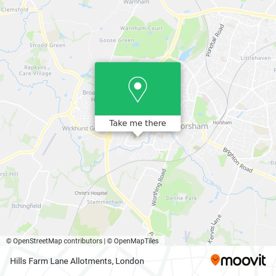 Hills Farm Lane Allotments map