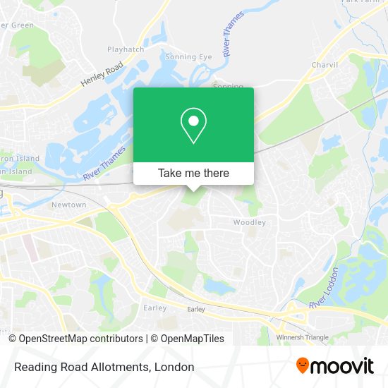 How to get to Reading Road Allotments in Woodley (Berks) by bus or train?