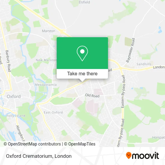 Oxford Crematorium map