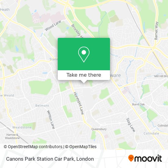 Canons Park Station Car Park map