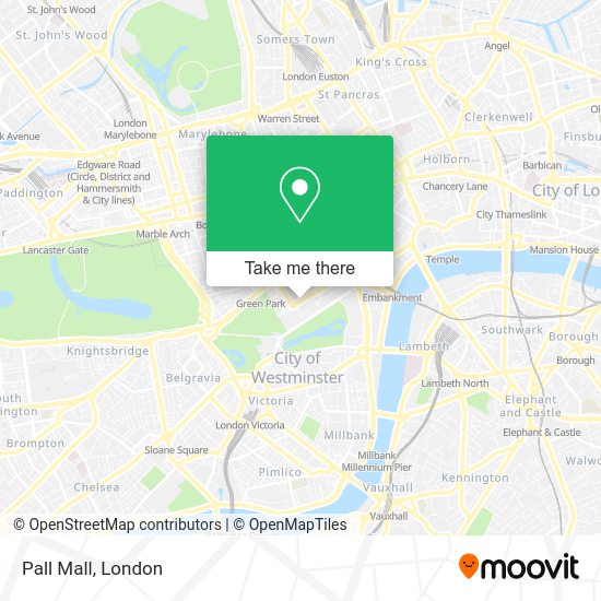 How to get to Pall Mall in Westminster by bus, train or Tube?