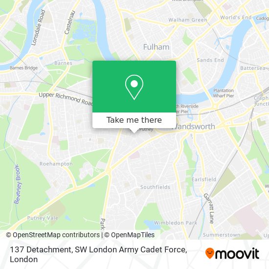 137 Detachment, SW London Army Cadet Force map