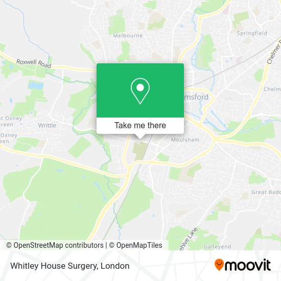 How to get to Whitley House Surgery in Chelmsford by bus, train or Tube?