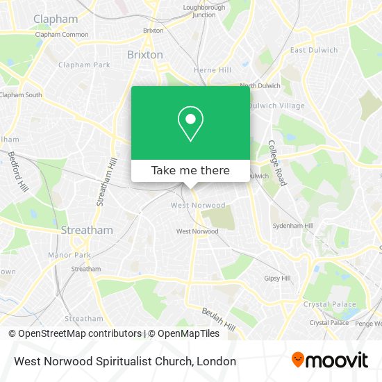 West Norwood Spiritualist Church map