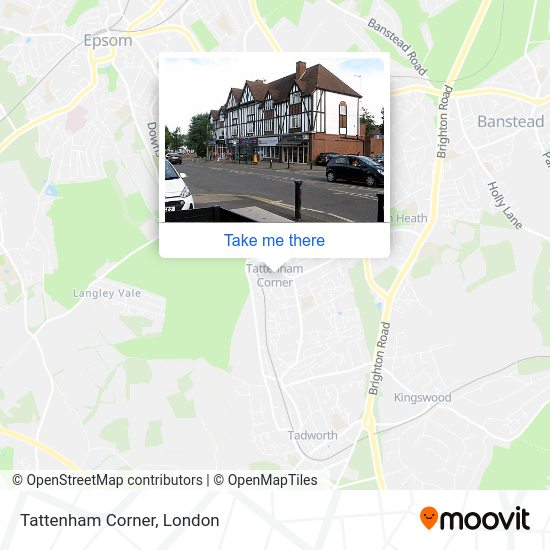 How to get to Tattenham Corner in Banstead by bus or train?