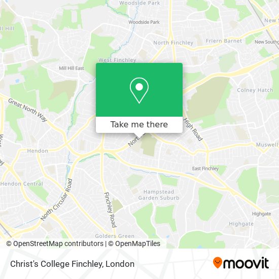 Christ's College Finchley map