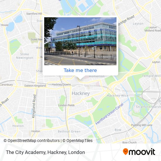 The City Academy, Hackney map