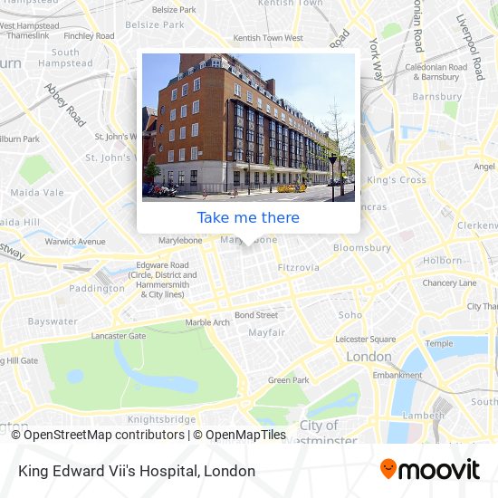 How to get to King Edward Vii s Hospital in Marylebone by Tube