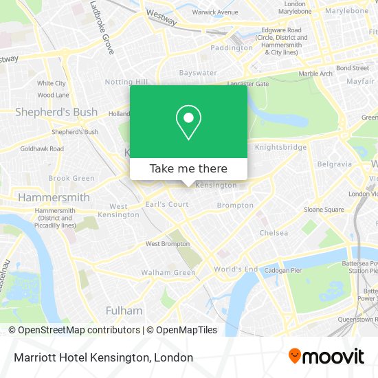 Marriott Hotel Kensington map