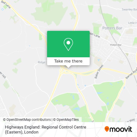 Highways England: Regional Control Centre (Eastern) map