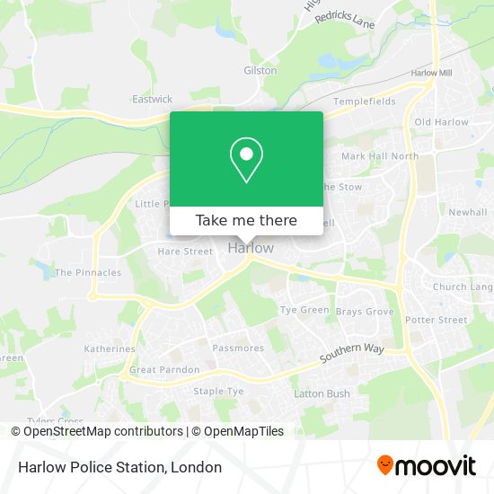Harlow Police Station map