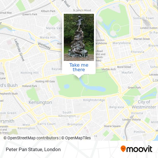 Peter Pan Statue map