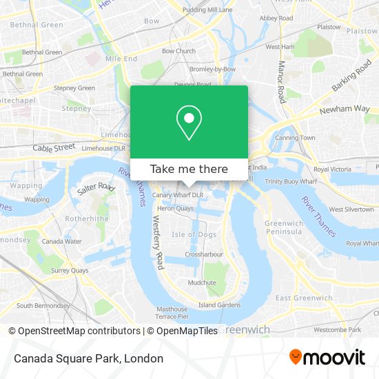 How to get to Canada Square Park in Canary Wharf by Tube, bus, train or ...