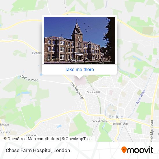 Chase Farm Hospital map