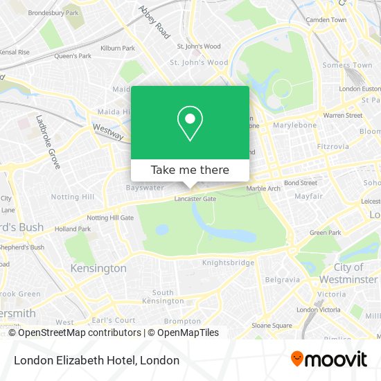 London Elizabeth Hotel map