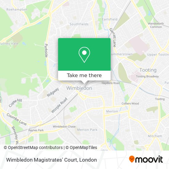 Wimbledon Magistrates' Court map