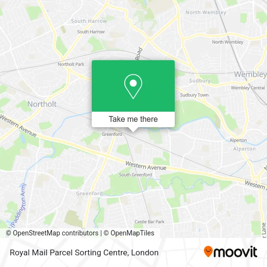 Royal Mail Parcel Sorting Centre map