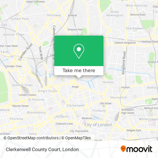 Clerkenwell County Court map